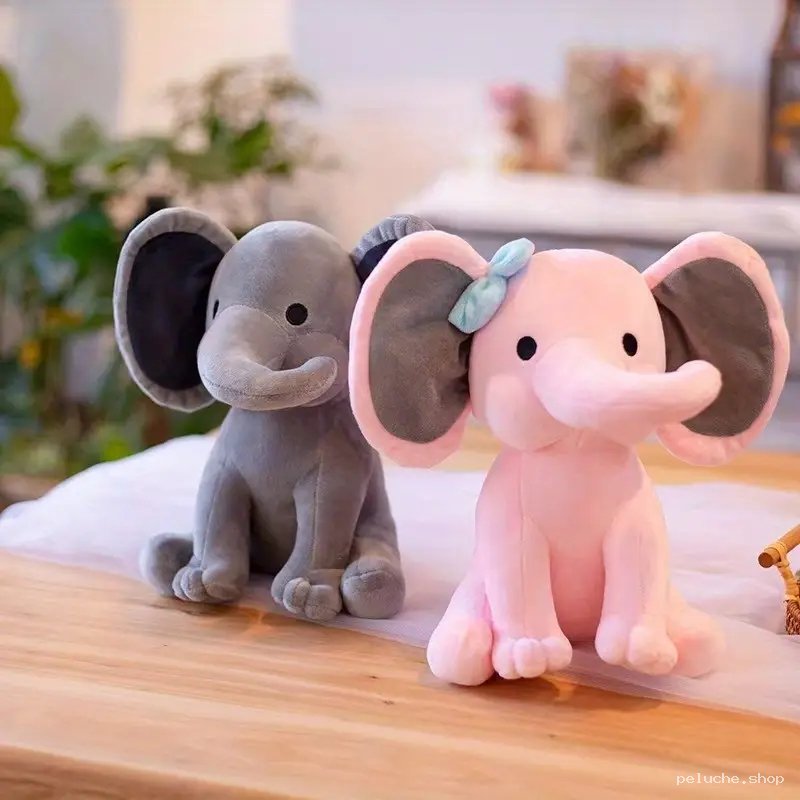 Adorables Peluches Éléphant Rose et Gris - Douceur Assurée