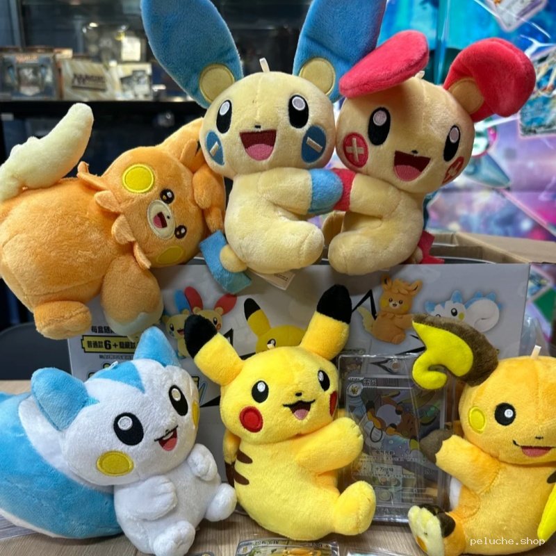 Peluches Pokémon variées: Pikachu, Minun, Plusle et Cie !
