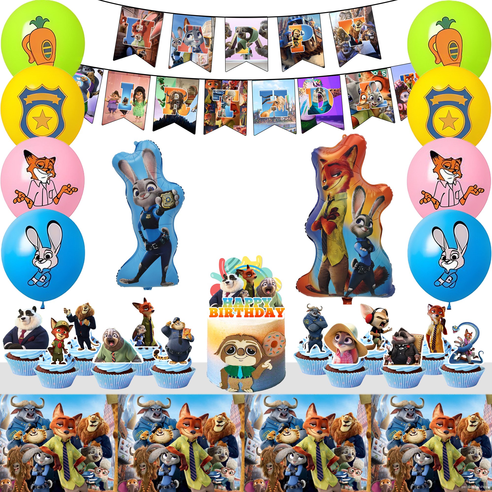 Fête Zootopia Inoubliable : Kit Déco Anniversaire Complet