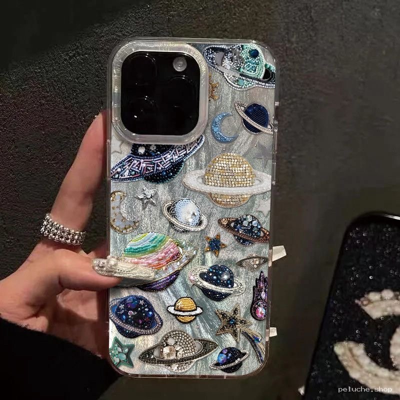 Coque iPhone Galaxie Scintillante - Planètes & Étoiles