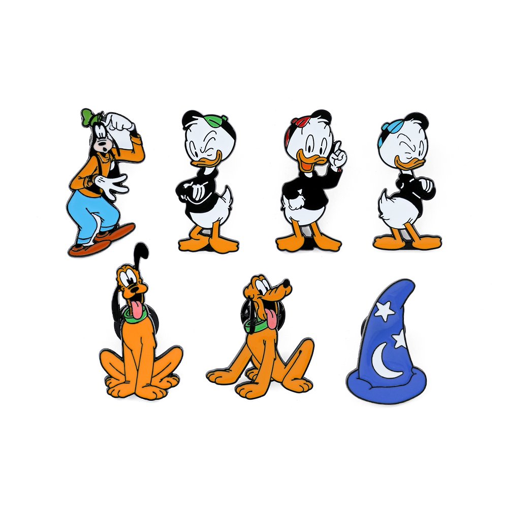 Pins Émail Disney : Dingo, Donald, Pluto & Chapeau de Magicien
