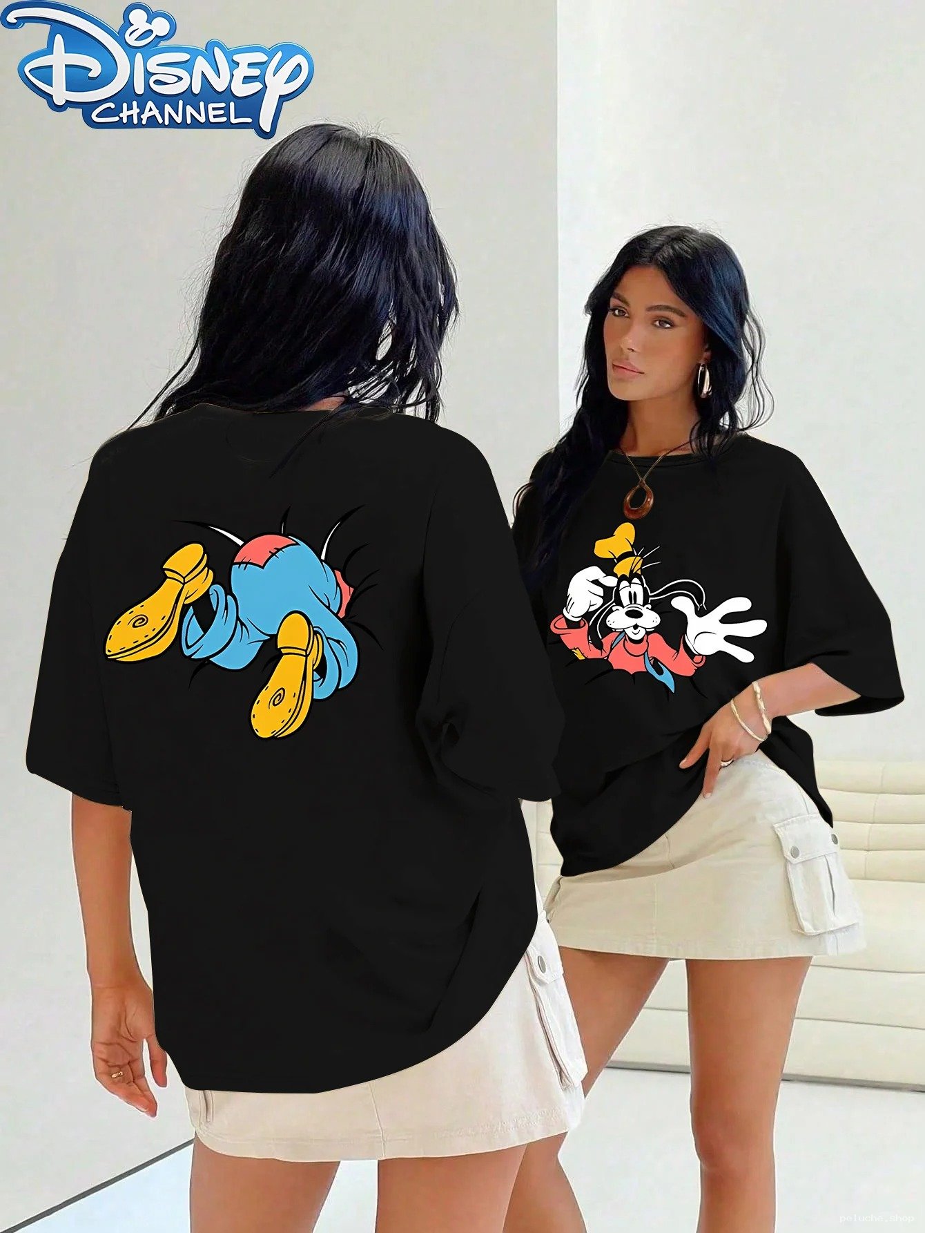 T-shirt Dingo Disney Channel Noir Oversize – Style Fun & Confort
