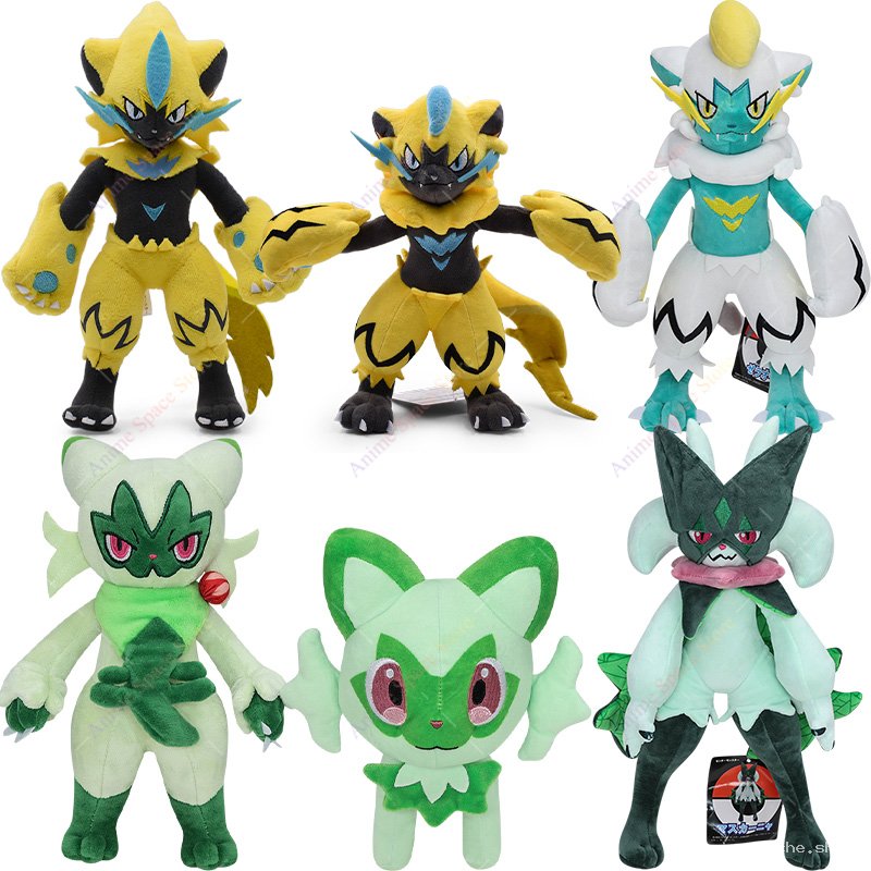 Peluche Pokémon Zeraora, Sprigatito, Rillaboom et évolutions