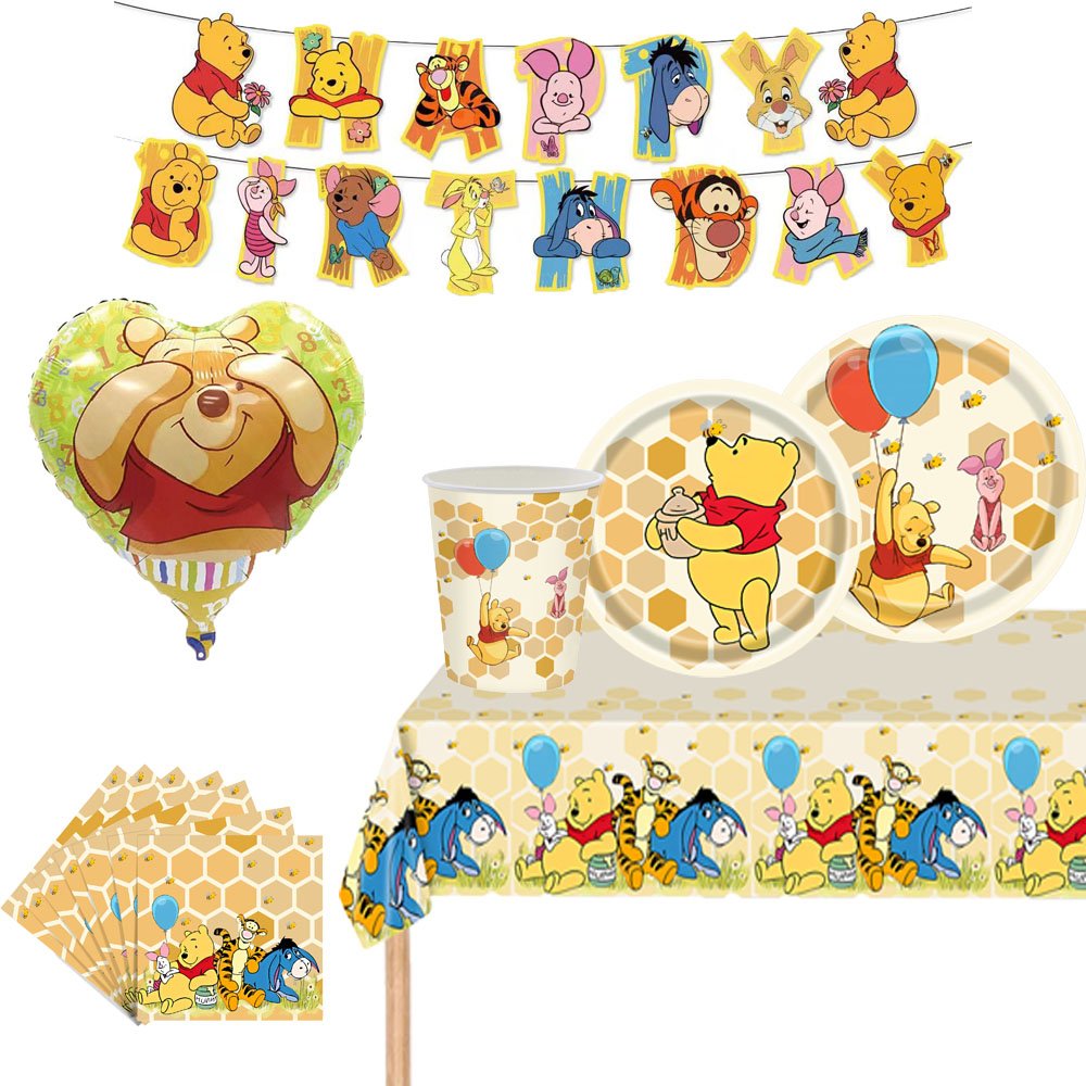 Set Anniversaire Winnie l'Ourson : Vaisselle et Déco Fête