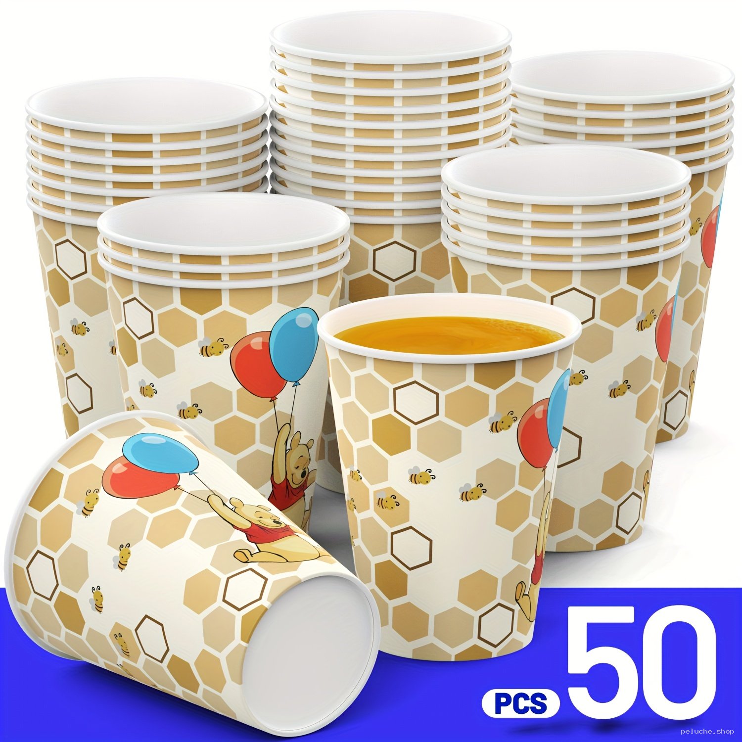 Gobelets Winnie l'Ourson (50 pcs) - Fête Enfant | Vaisselle Jetable