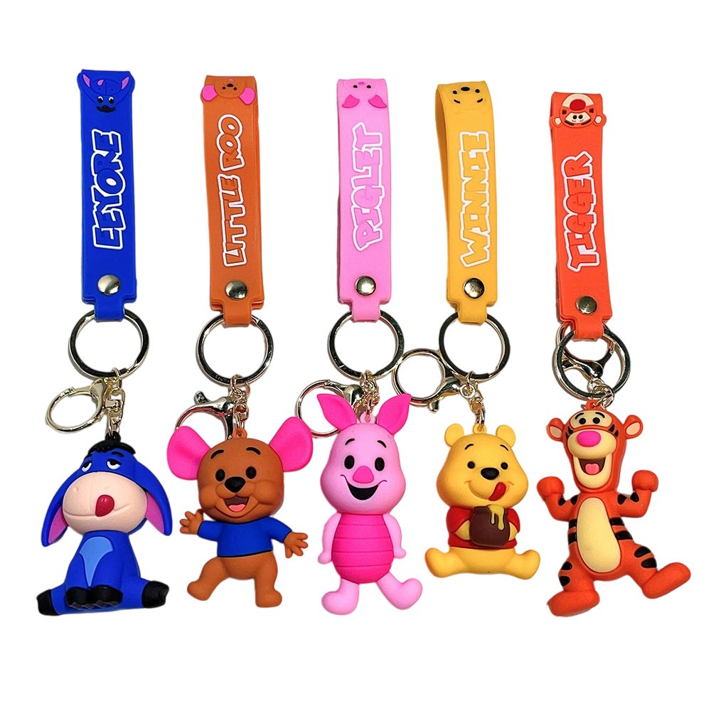 Porte-clés Winnie l'Ourson : Tigrou, Porcinet, Bourriquet, Roo