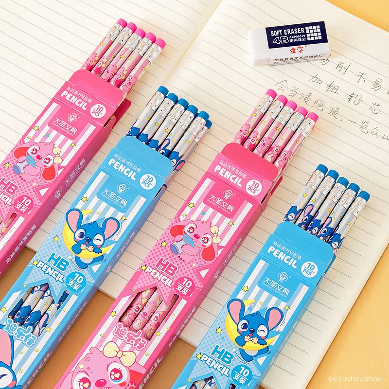 Packs de crayons HB Disney Stitch & Angel - 10 pièces