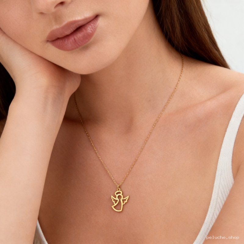Collier Pendentif Ange Doré pour Femme - Élégance et Protection