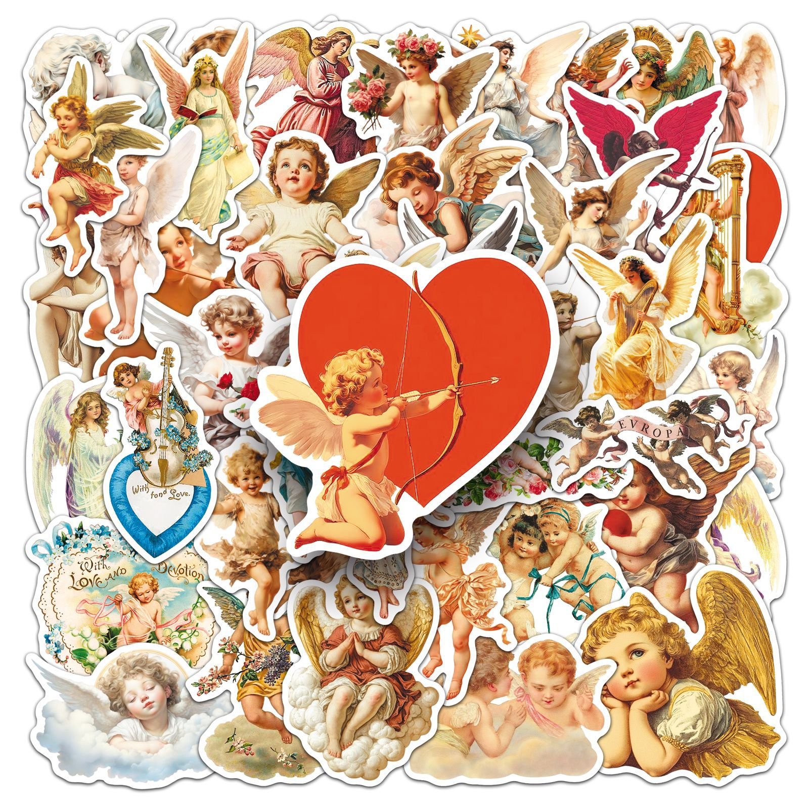 Stickers Anges Chérubins Vintage | Adhésifs Décoratifs Classiques