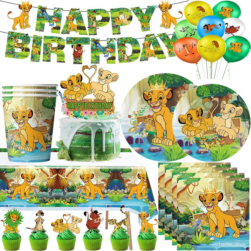 Kit Anniversaire Roi Lion Déco Fête Simba | Vaisselle Ballons