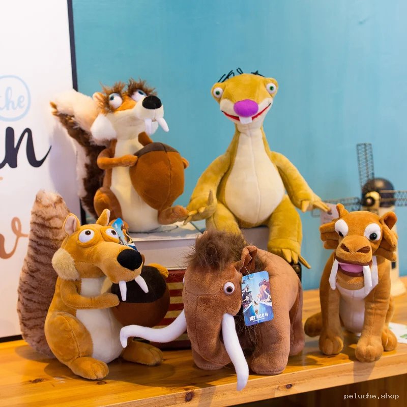 Peluches L'Âge de Glace - Collection des Personnages Hivernaux
