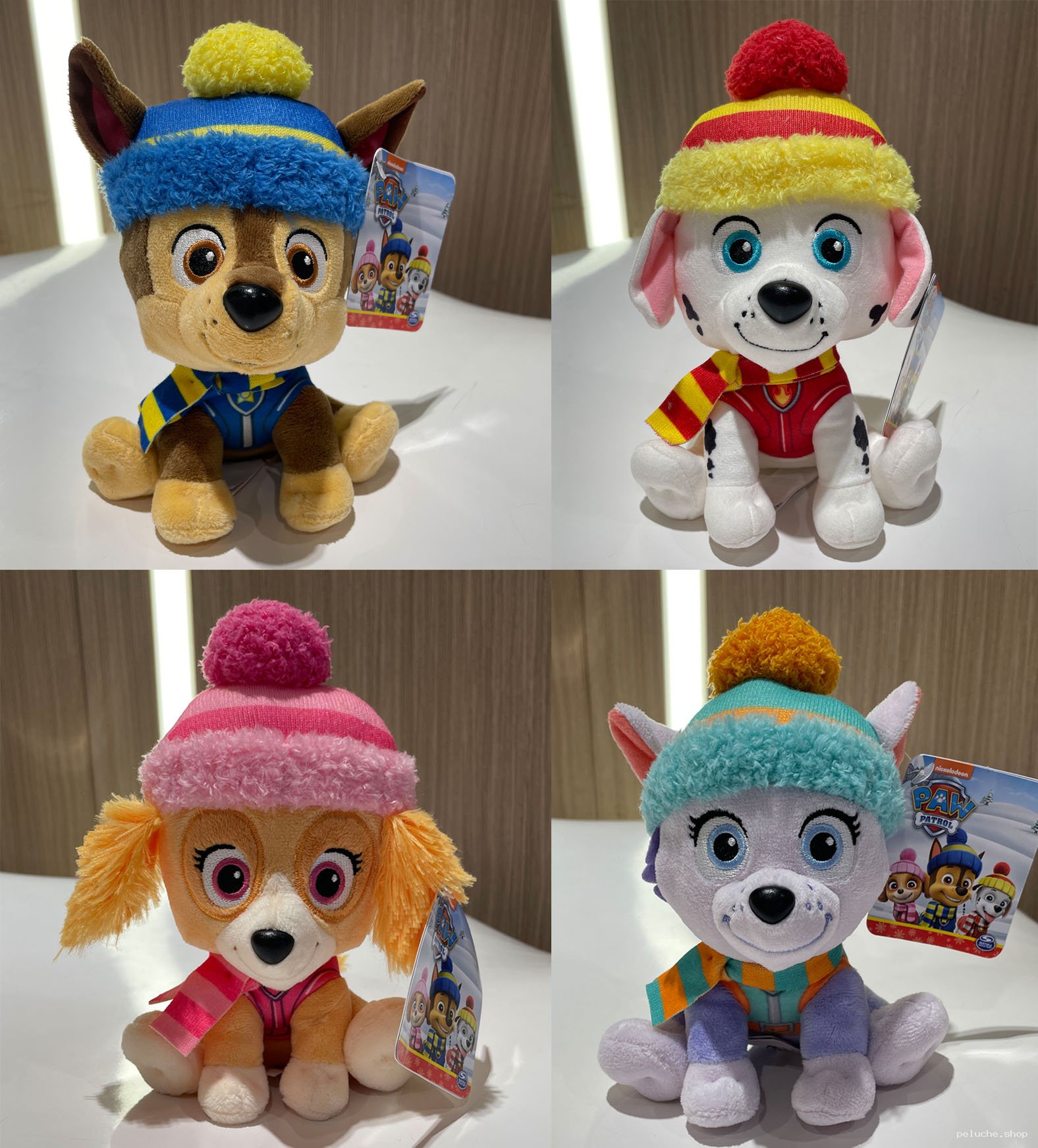 Peluches Pat' Patrouille Hiver | Chase, Marcus, Stella, Everest