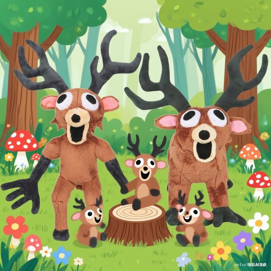 Collection Peluches Cerfs Rigolos Forêt Enchantée pour Enfants