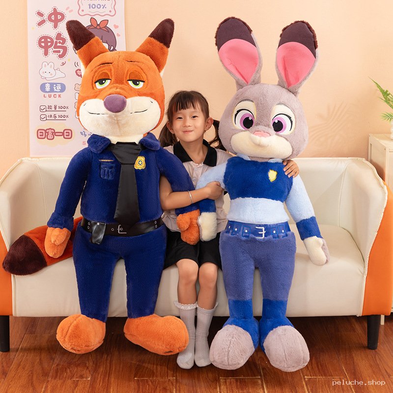 Peluches géantes Zootopie : Nick Wilde et Judy Hopps