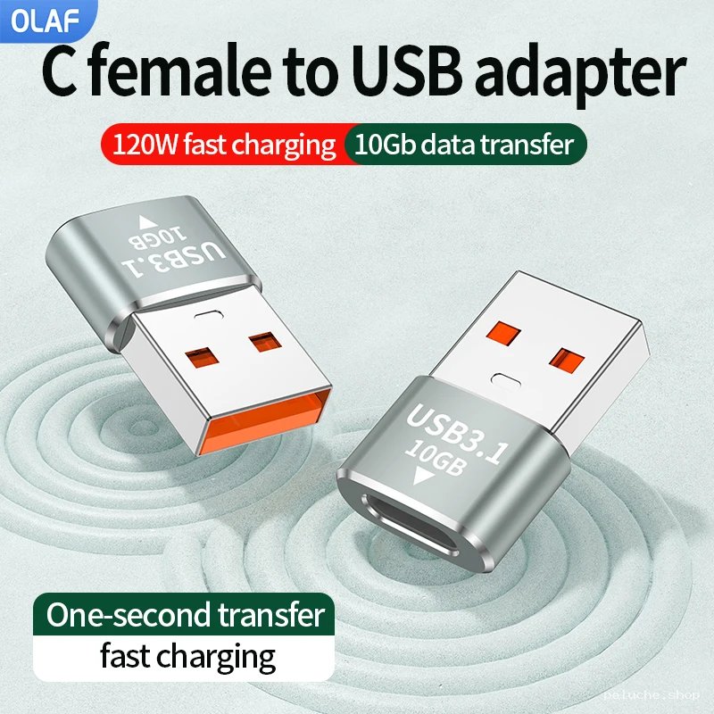 Adaptateur OLAF USB C vers USB 3.1 - Charge Rapide 120W, 10Gbps