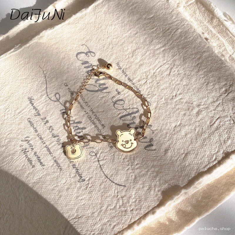 Bracelet Winnie l'Ourson Doré - Bijou Fantaisie Enfant