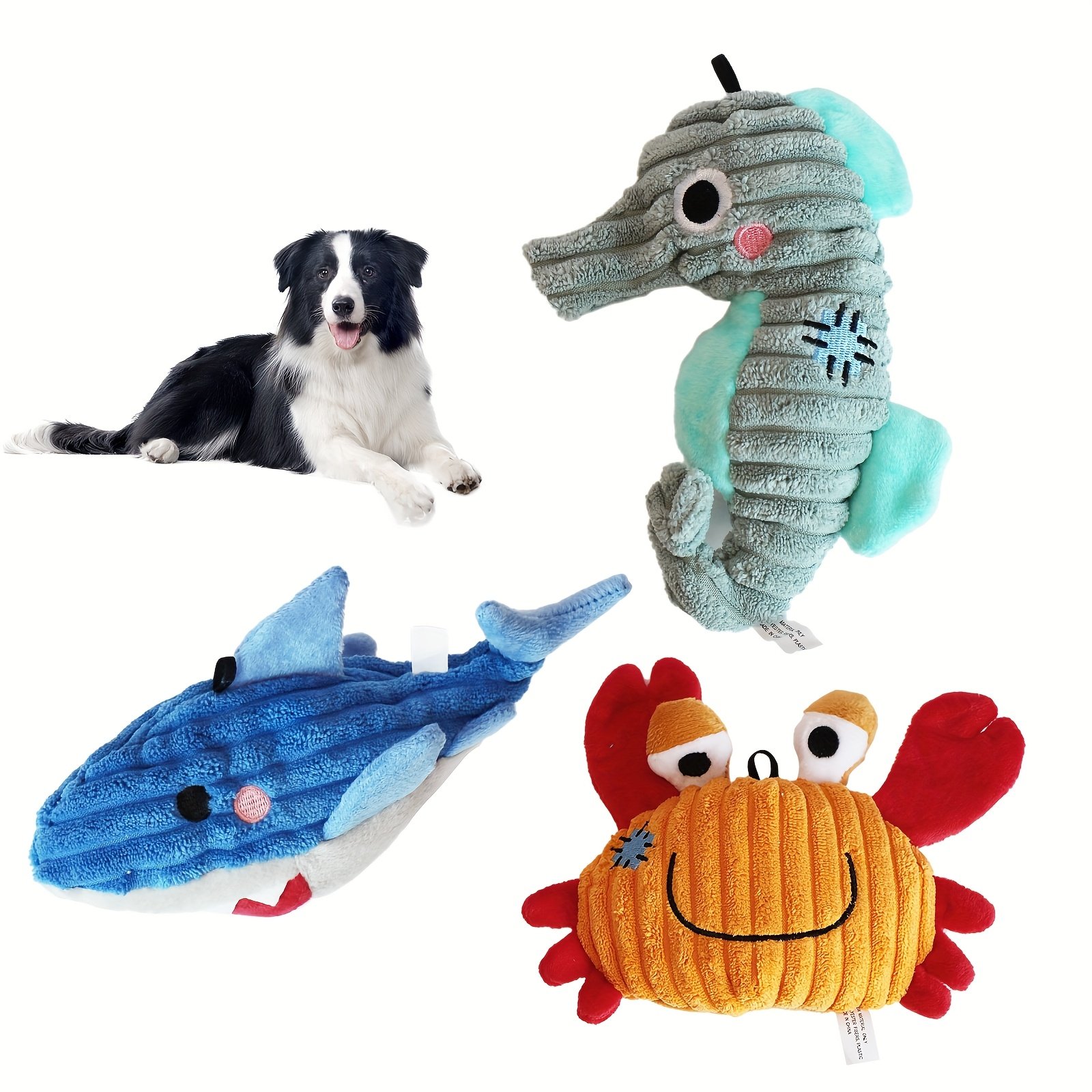 Set de jouets en peluche marins pour chiens - Amusement garanti