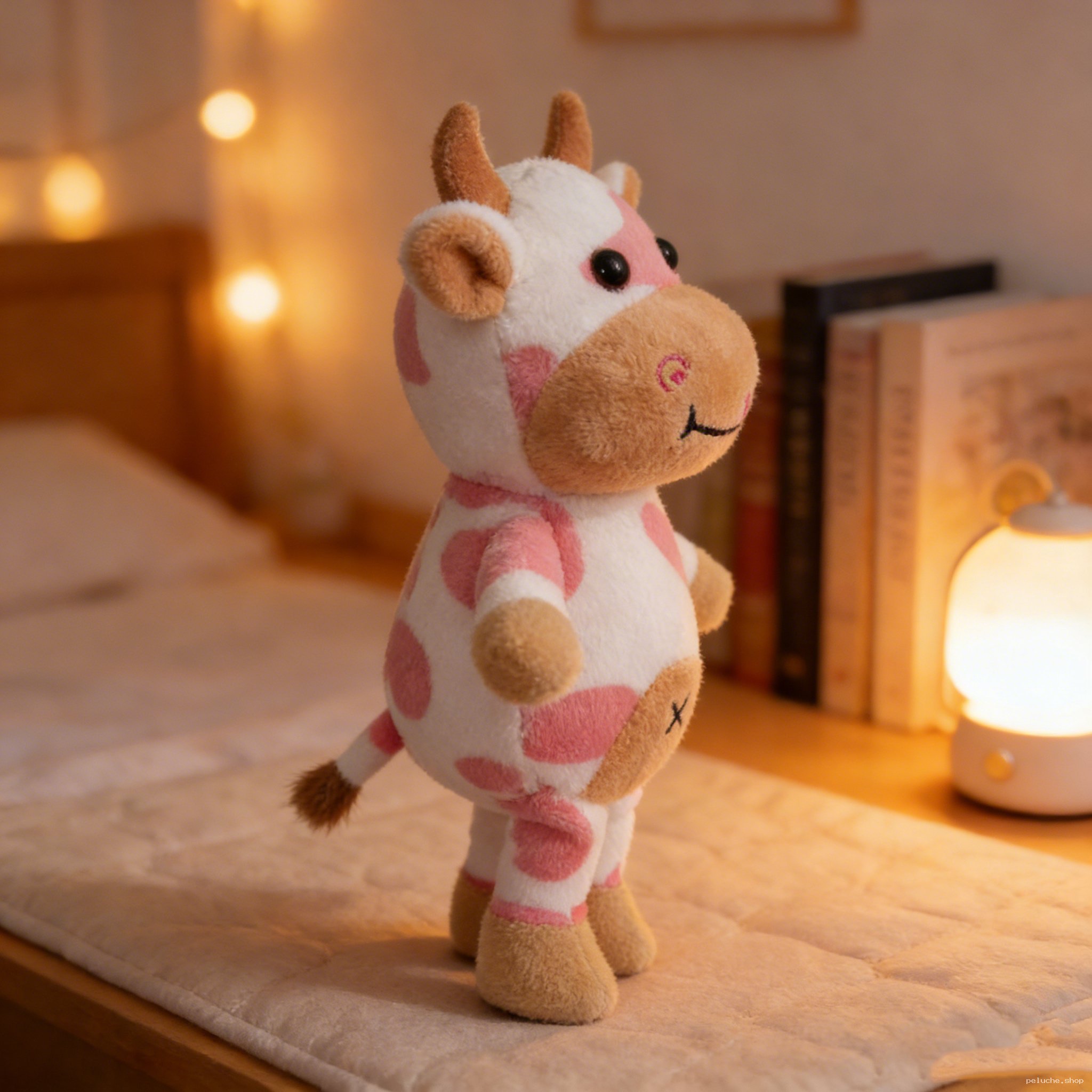 Peluche Vache Rose Fraise Douce et Adorable pour Enfants