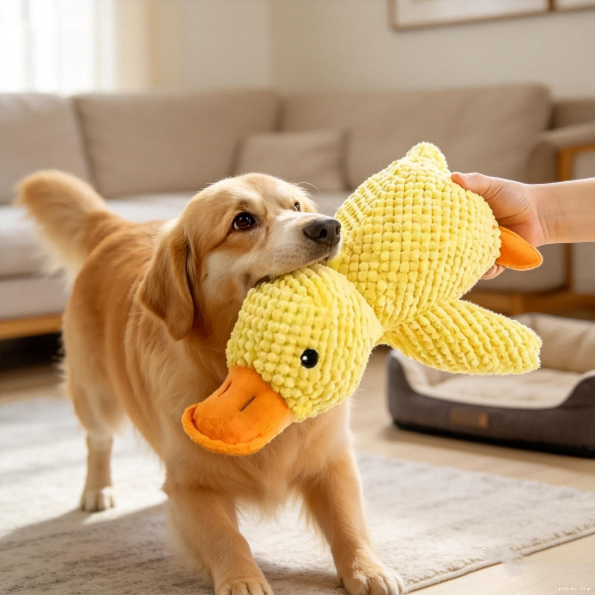Canard en peluche pour chien - Jouet doux et interactif