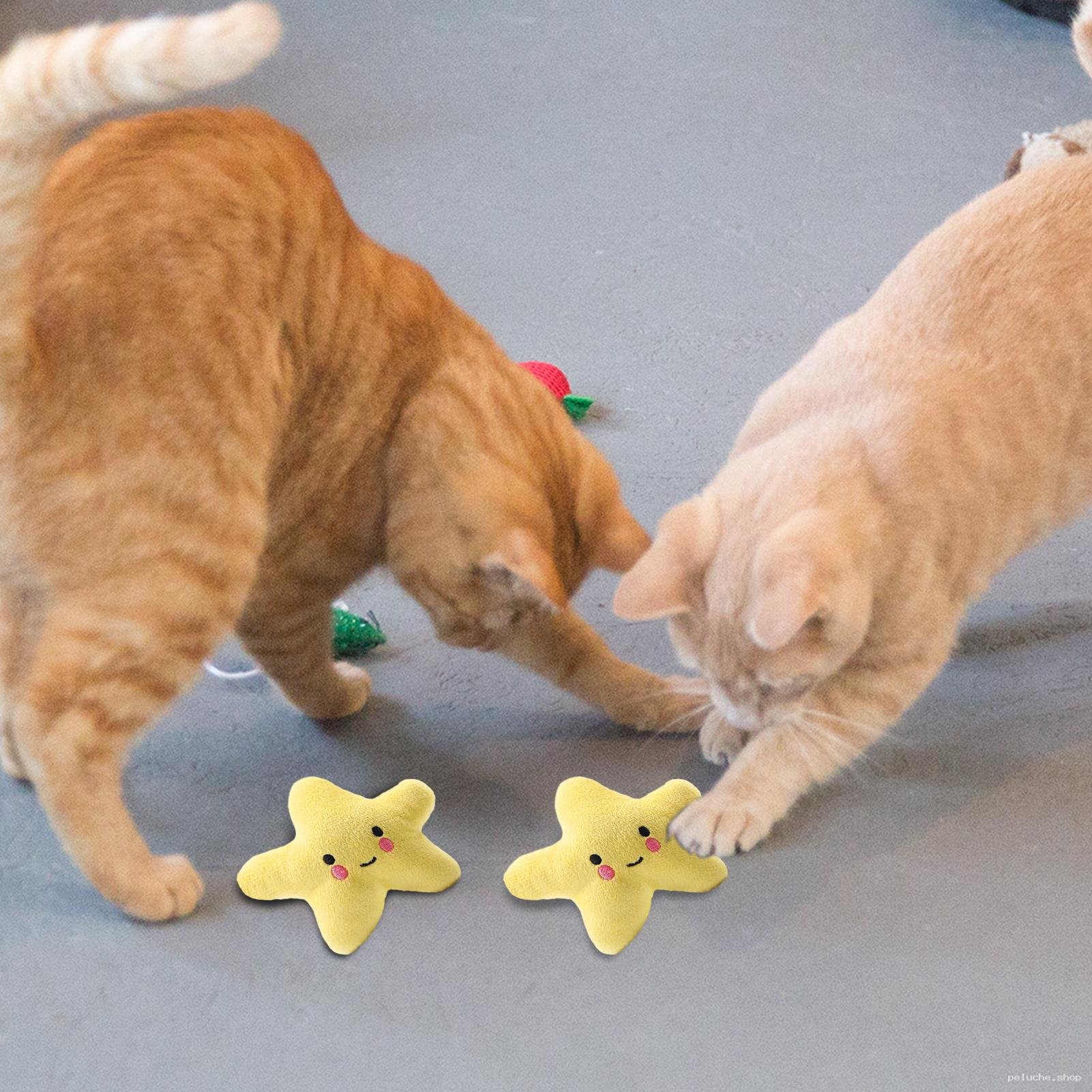 Jouet Étoile Peluche pour Chat | Jaune Adorable & Ludique