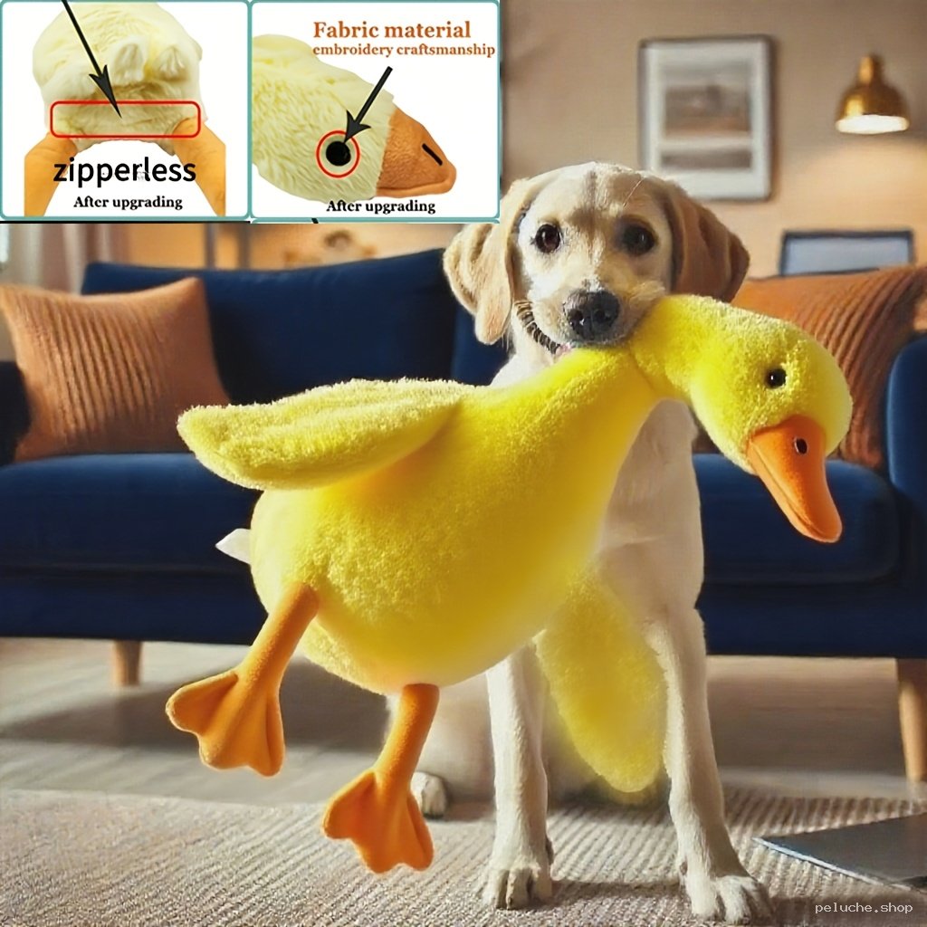 Jouet en peluche canard jaune pour chien - Durable et sûr