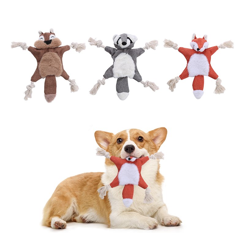 Jouets pour chiens en peluche avec corde - Animaux Mignons