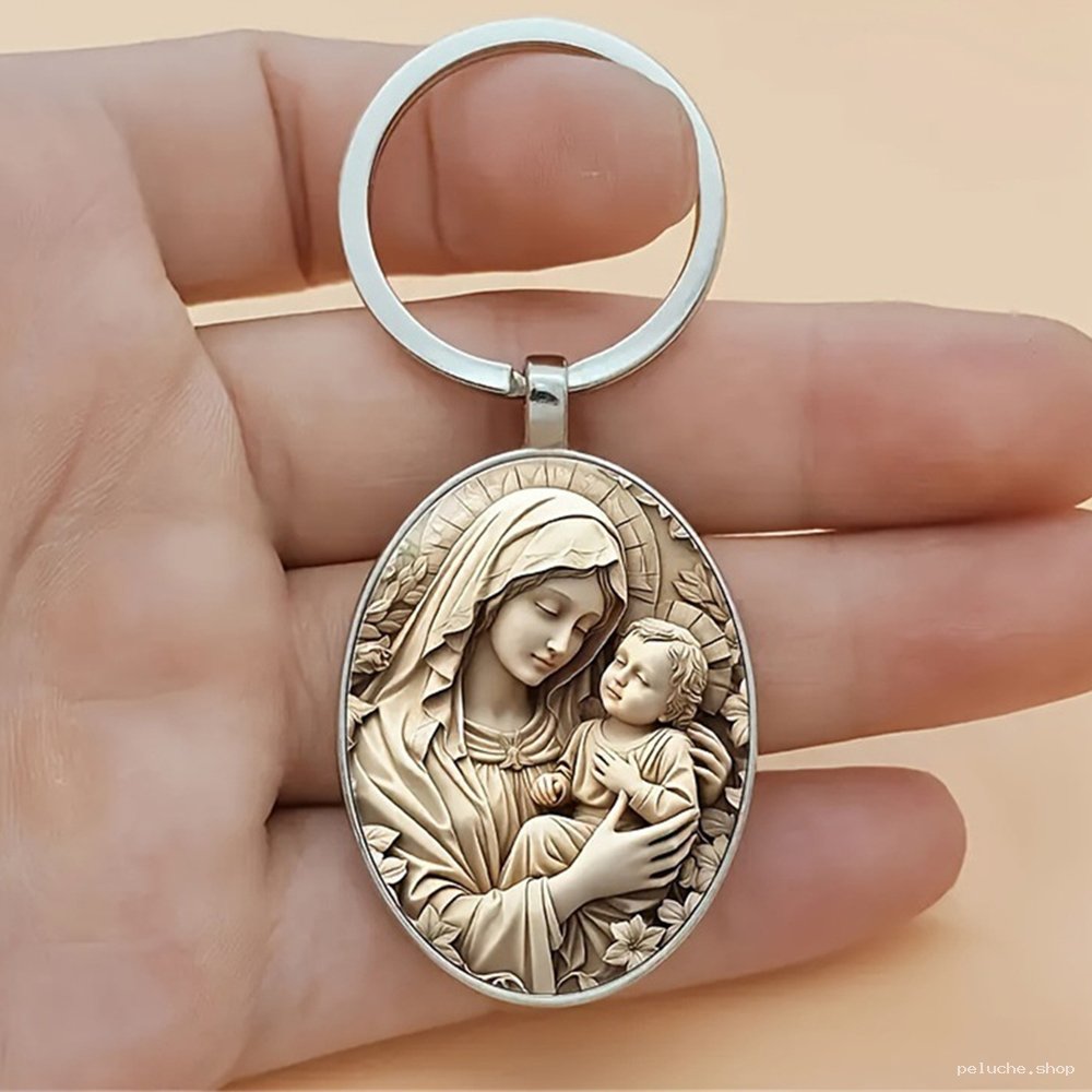 Porte-clés Vierge Marie & Enfant Jésus | Élégant et spirituel