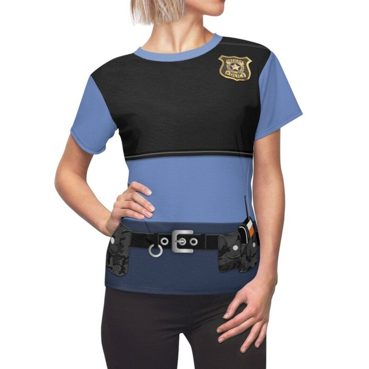 T-shirt Déguisement Police Femme - Style Uniforme Amusant