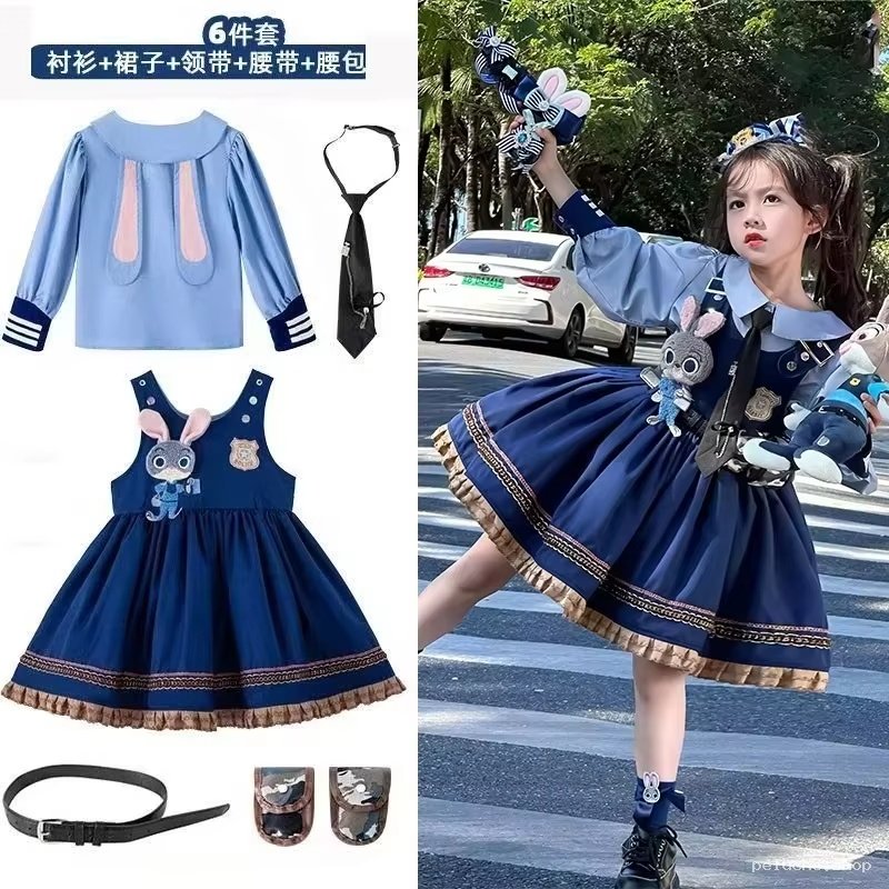 Costume Judy Hopps Zootopie 6 pièces - Robe Enfant & Accessoires