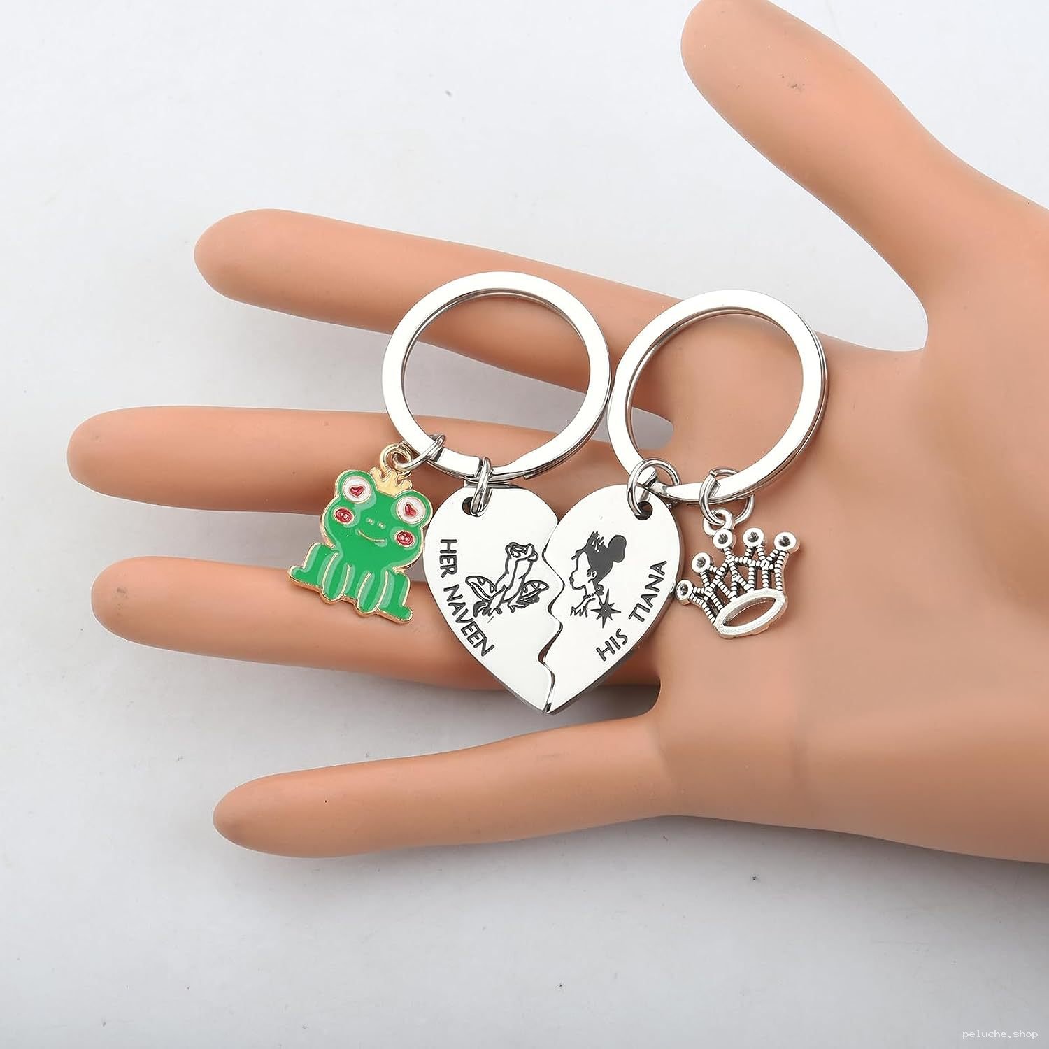Porte-clés Couple Tiana Naveen - Cœur | Grenouille & Couronne