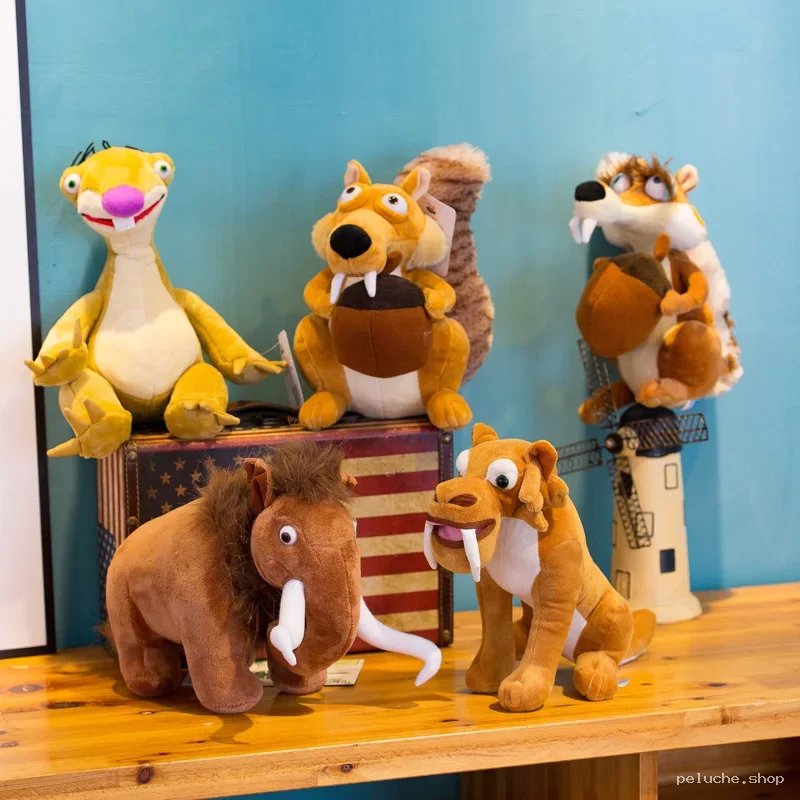 Peluches L'Âge de Glace - Sid, Scrat, Manny, Diego Collection