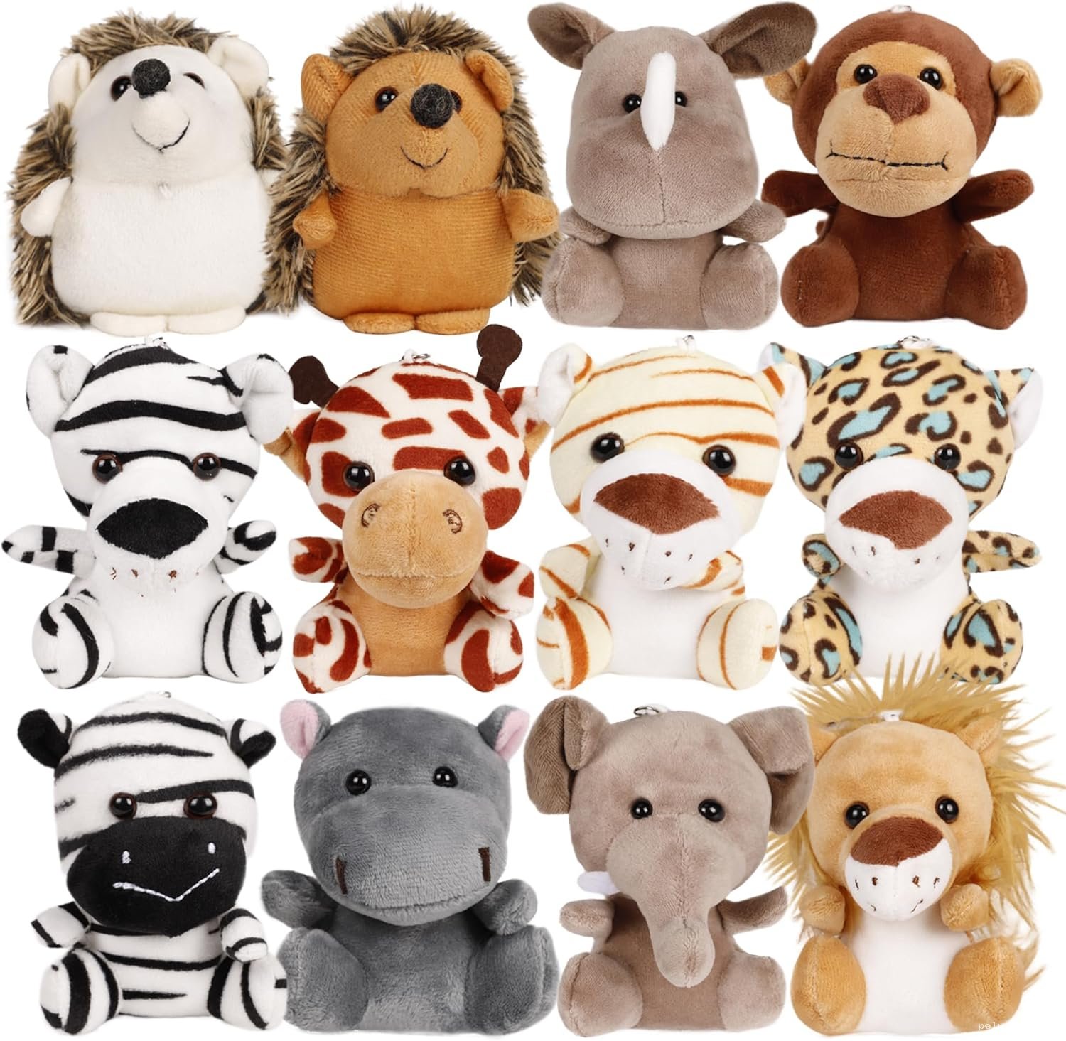 Lot de 12 Mini Peluches Animaux Variés - Cadeaux & Fêtes