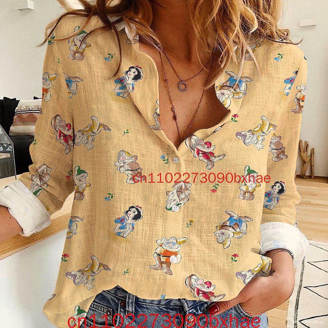 Chemise Femme Blanche-Neige & 7 Nains - Imprimé Disney Original