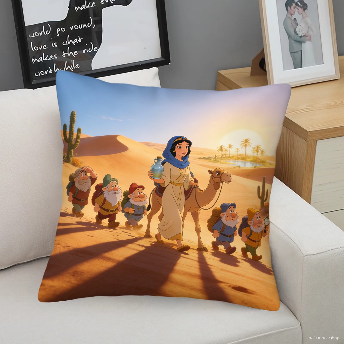 Coussin Aventure Disney: Jasmine et les 7 Nains au Désert