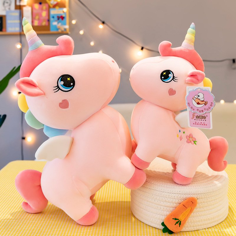 Peluche Licorne Rose Arc-en-ciel - Douce et Magique