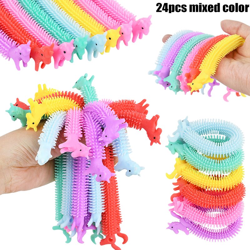 24 Jouets Fidget Sensoriels Chenille Colorés - Anti-Stress