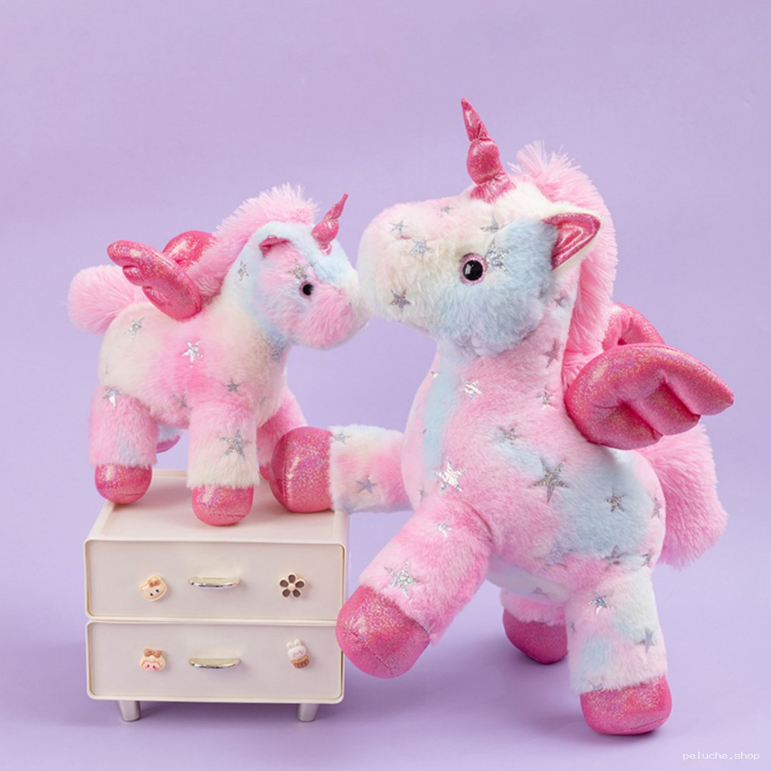 Peluche Licorne Arc-en-ciel Pailletée | Doudou Magique Rose