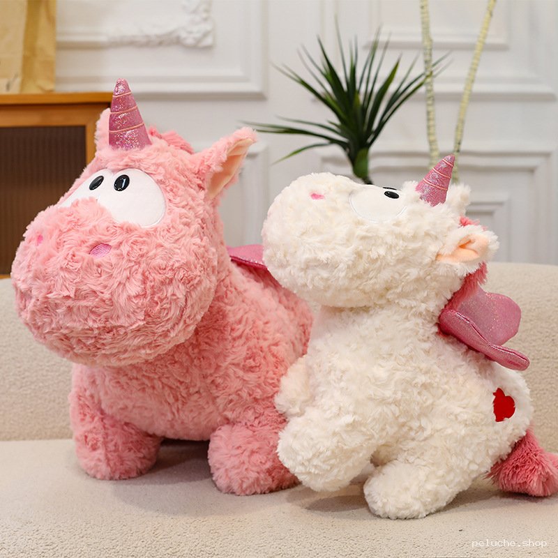Peluche Licorne Géante Rose & Blanche - Douce et Mignonne