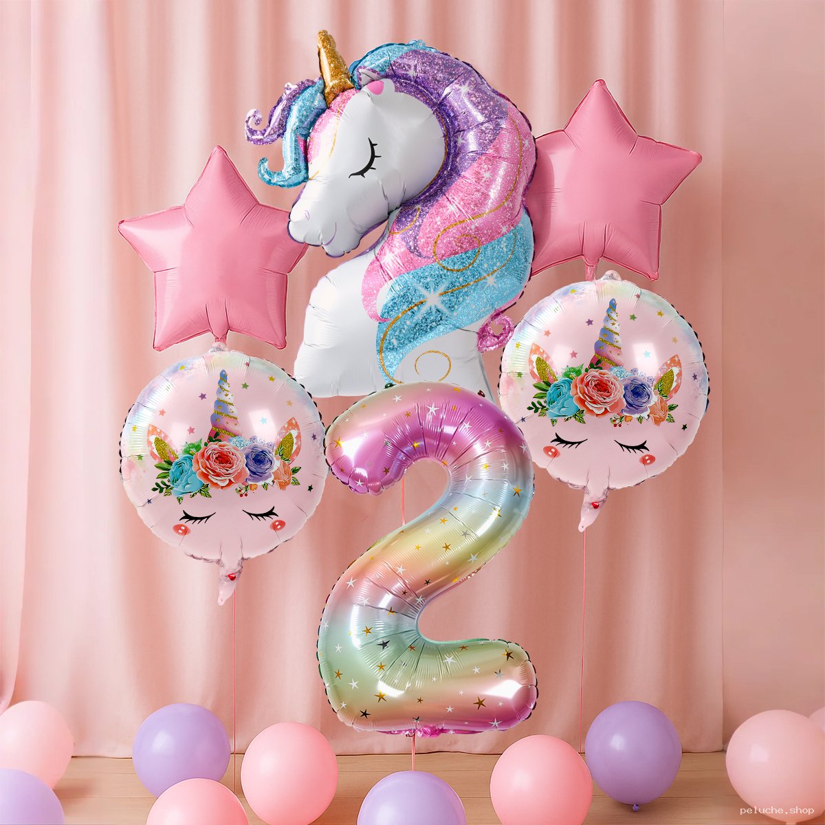 Kit Ballons Anniversaire Licorne 2 Ans - Déco Fête Magique