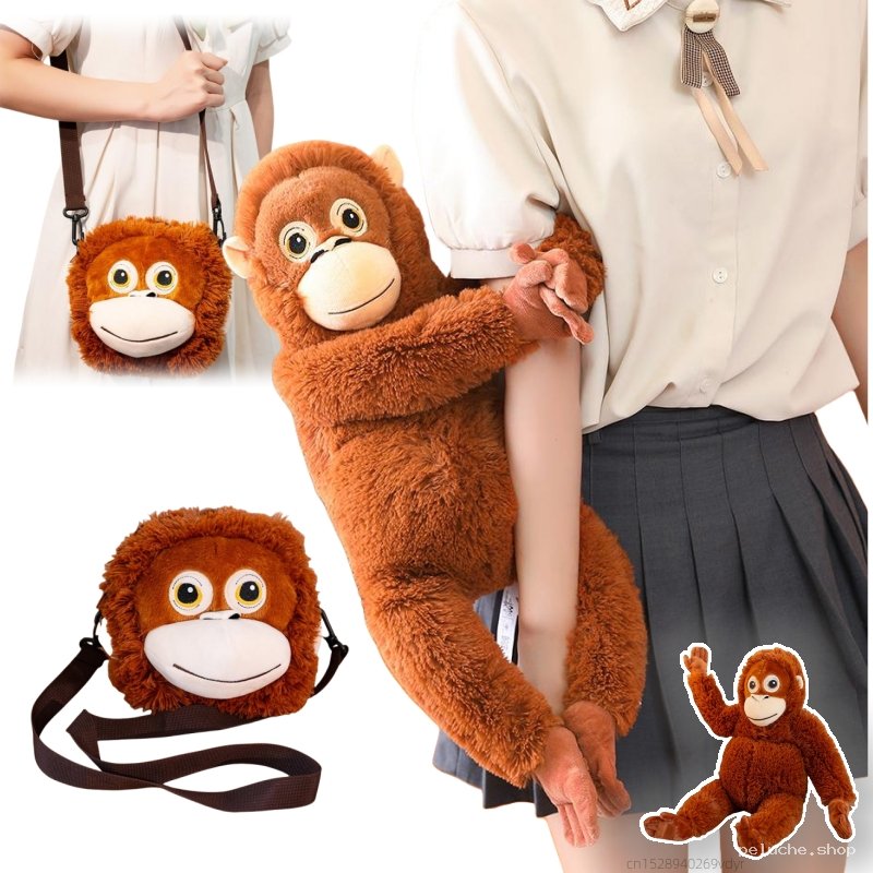 Peluche Orang-outan & Sac Bandoulière Unique | Douce & Ludique