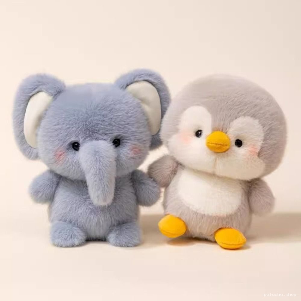 Peluches Éléphant & Pingouin Doux | Doudous Câlins Mignons