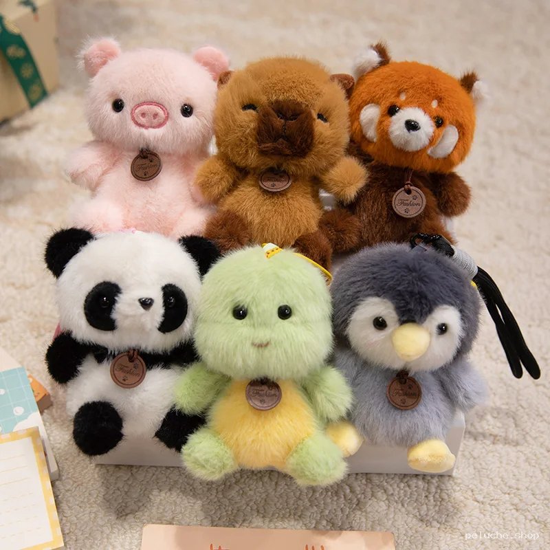 Mini Peluches Animaux Douces - Cochon, Panda, Tortue, Pingouin
