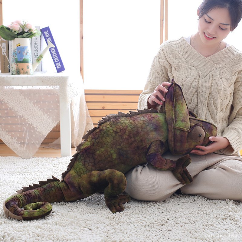 Peluche Caméléon Réaliste Géante Douce - Décoration & Cadeau
