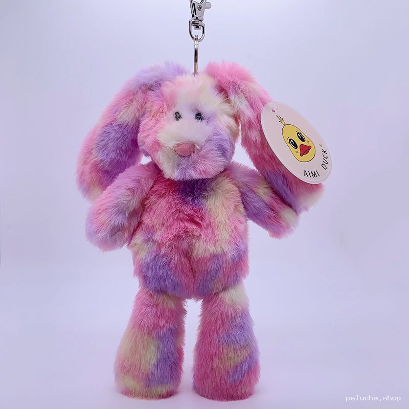 Porte-clés Lapin Peluche Tie-Dye Coloré - Douceur & Style
