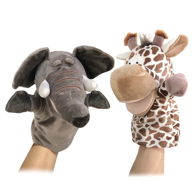 Marionnettes à main Éléphant & Girafe | Jouets en peluche