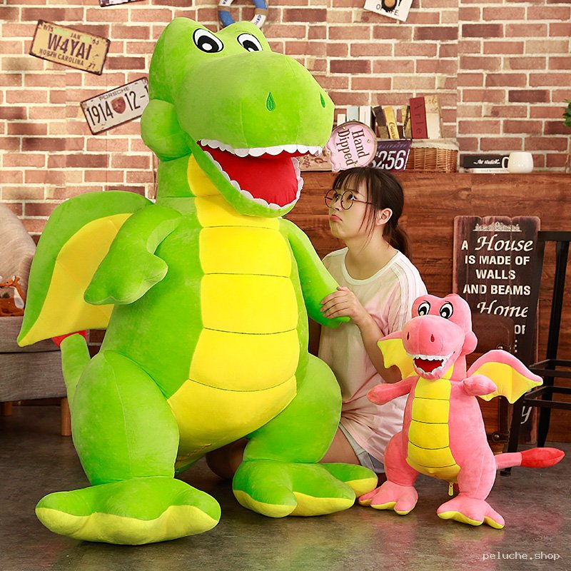 Peluche Dragon Géant Vert - Douceur et Aventure pour Enfants