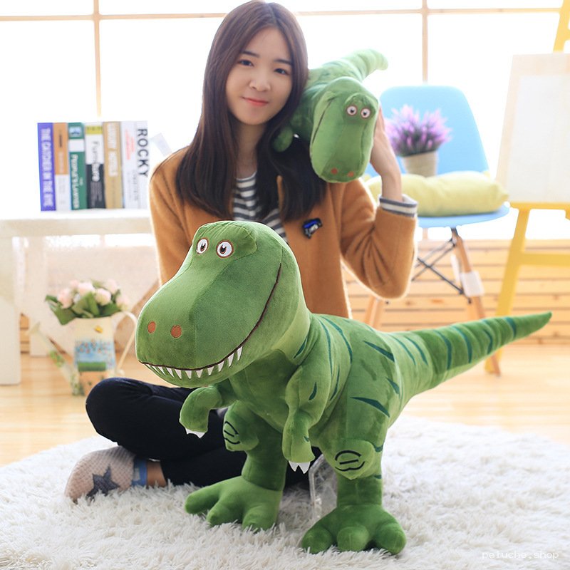 Peluche Dinosaure T-Rex Vert Géant - Douce & Amusante