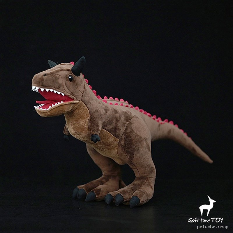 Peluche Dinosaure Carnotaurus Réaliste Marron - Jouet Enfant