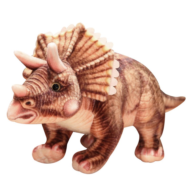 Peluche Tricératops Réaliste - Jouet Dinosaure Doux Enfant