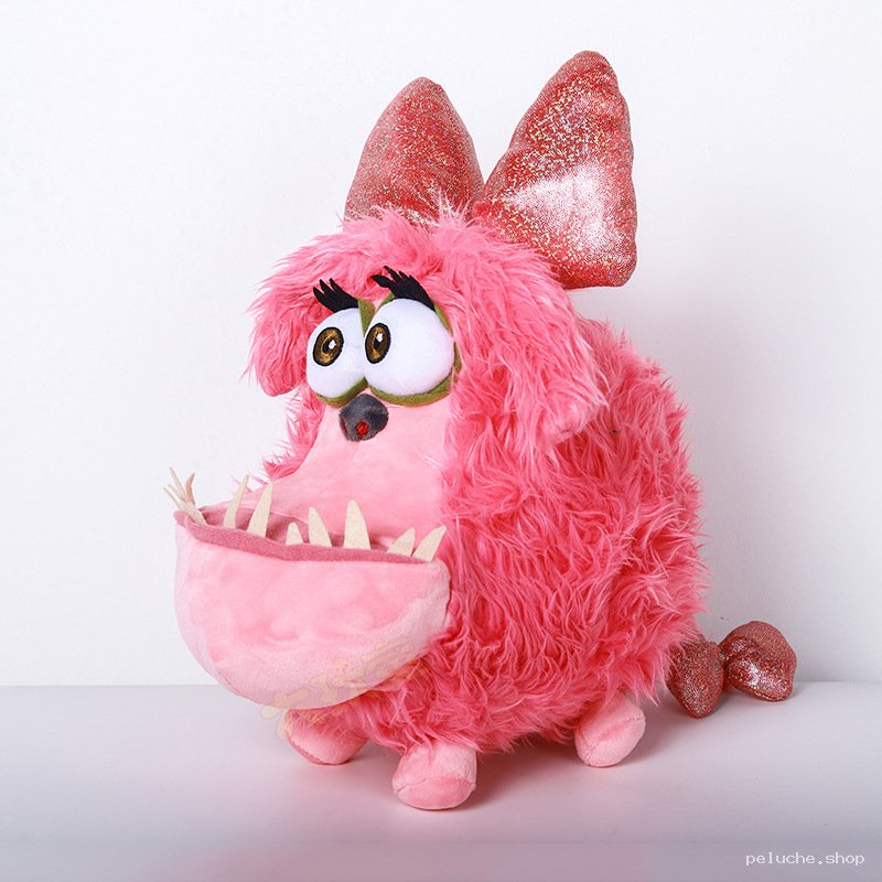 Peluche Monstre Rose Géant Doux avec Nœuds Scintillants